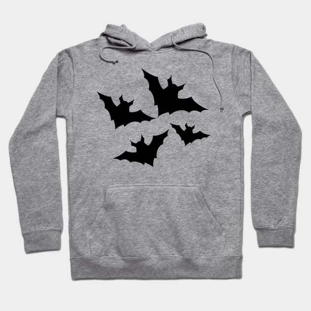 Halloween bats black cool spooky silhouette pattern on gray Hoodie by PLdesign